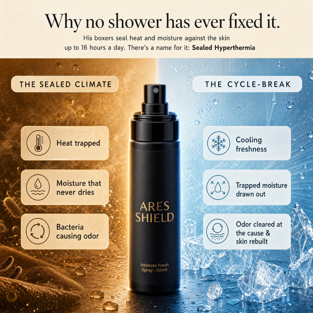 ARES Shield - Spray protetor íntimo antibacteriano para homens