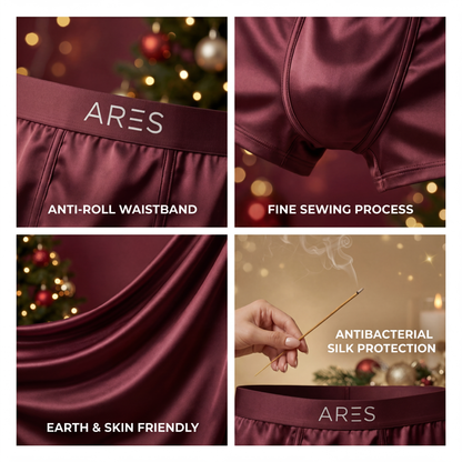 Boxers de Seda Premium | Conforto Todo o Dia Borgonha (NOVO)