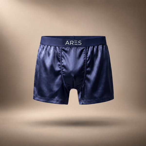 Ares Silk Boxers | All-Day Comfort (Navy Blue New Edition)